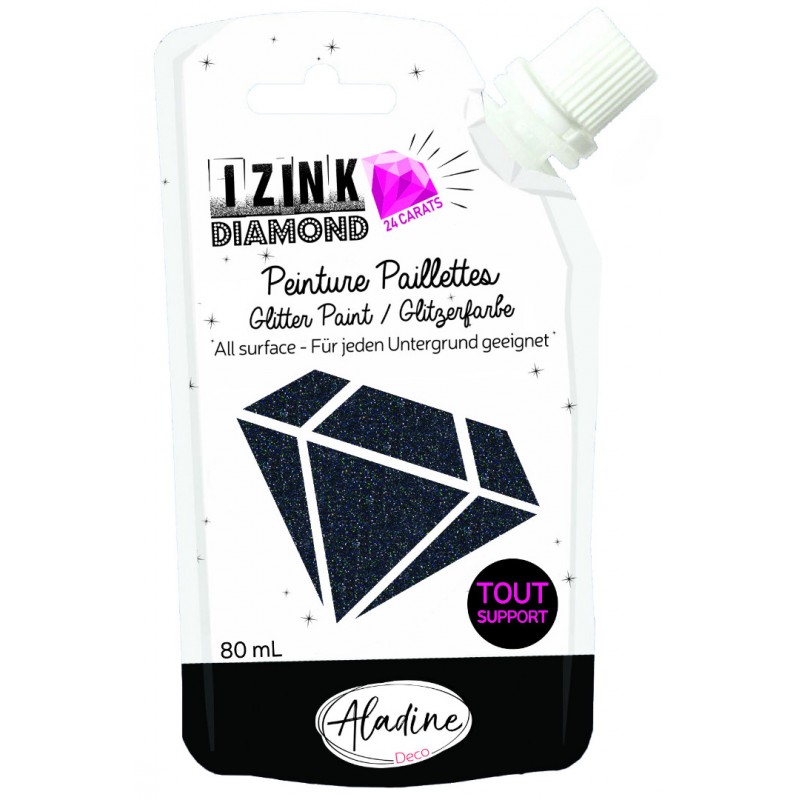 Zwart 24 karaat Glitterverf Izink Diamond 