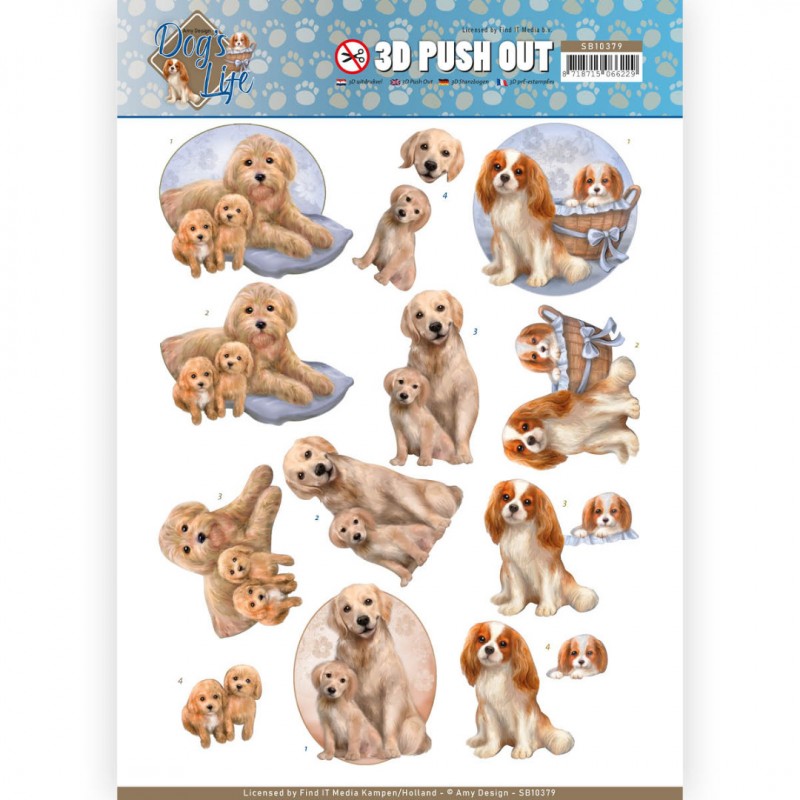 Moederhond met pup - Dog's Life 3D-Uitdrukvel van Amy Design
