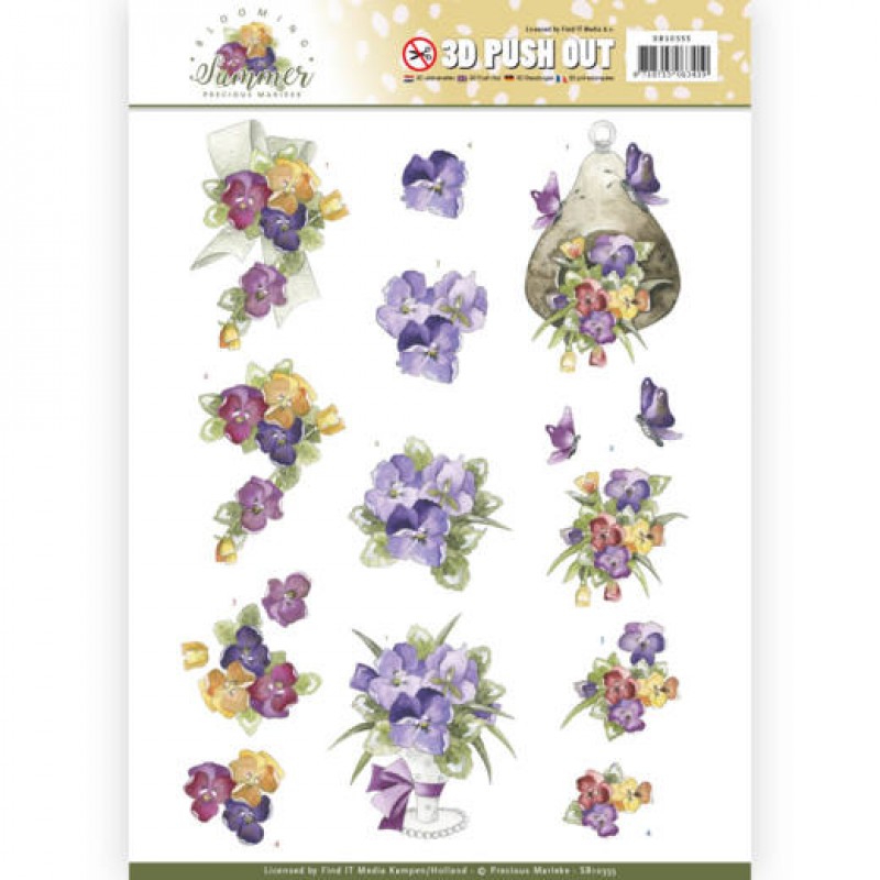 Zomer Viooltjes - Blooming Summer 3D-PushOut Precious Marieke