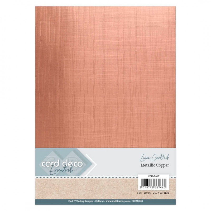 Koper - Metallic Linnenkarton by Card Deco  Koper - Metallic Linnenkarton by Card Deco