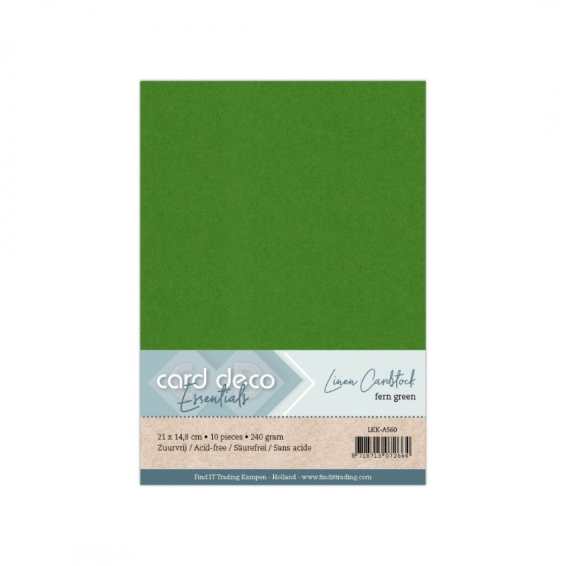 A5 Fern Green Linen Cardstock