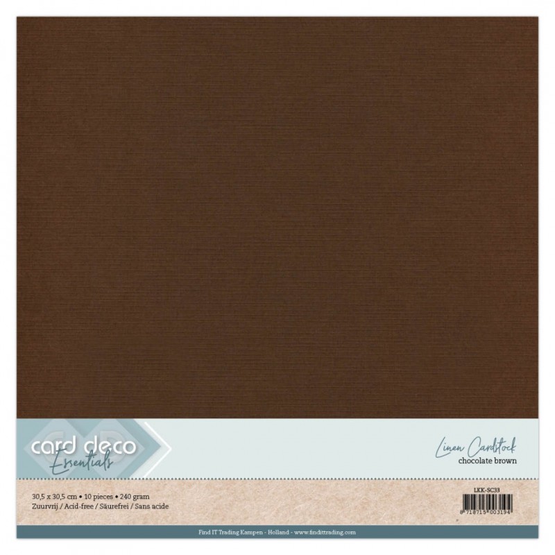 Scrap Chocolate Brown Linen cardstock