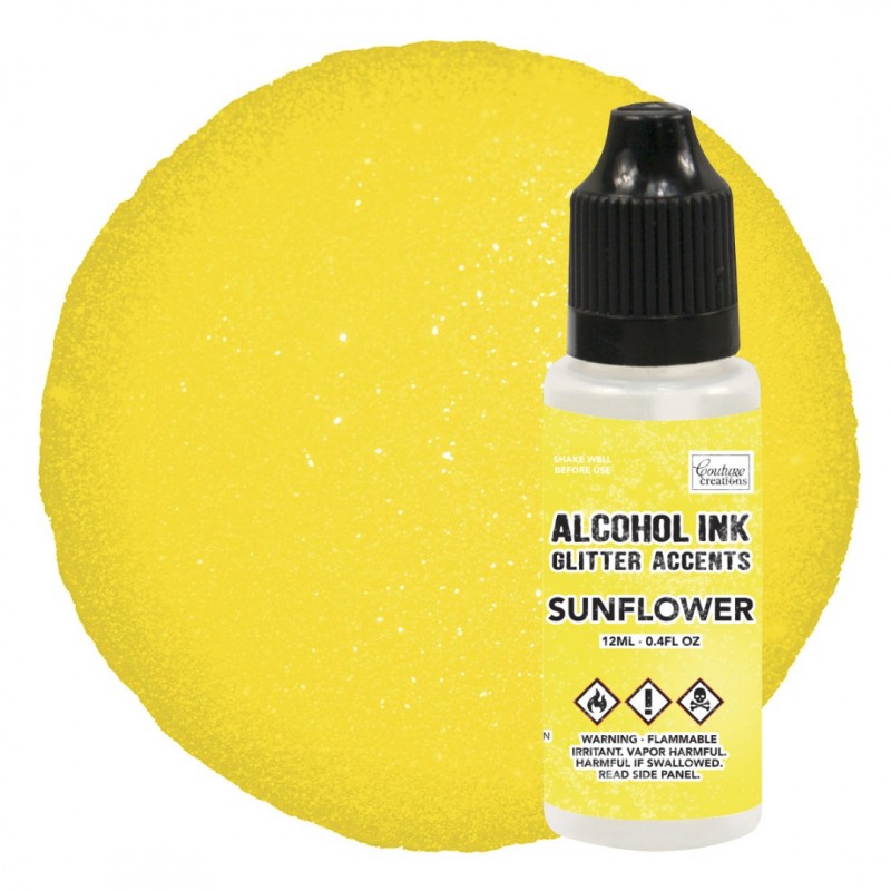 Alcohol Ink Glitter Accents Sunflower