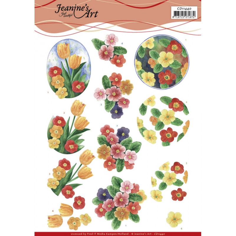 3D Cutting Sheet - Jeanine's Art - Aquarel Spring Flowers