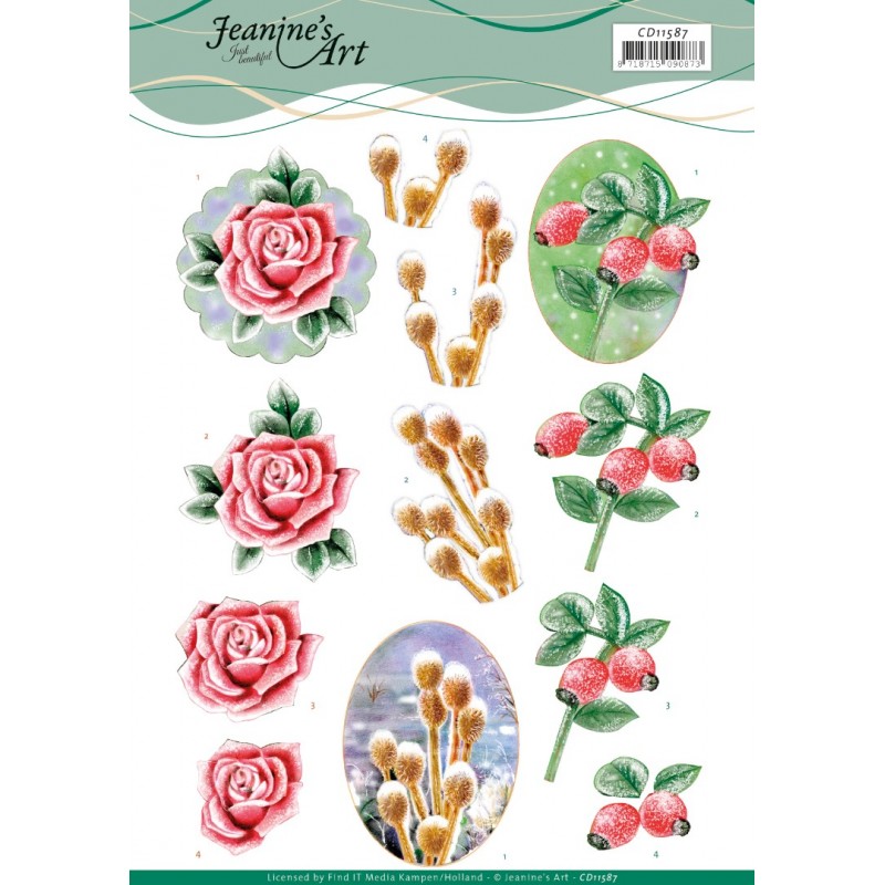 3D Cutting Sheet - Jeanine's Art - Winter Flowers