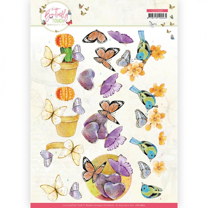 3D Cutting Sheet - Jeanine's Art - Butterfly Touch - Orange Butterfly