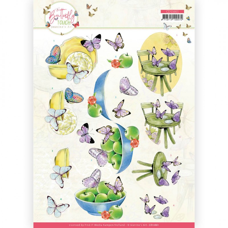3D Cutting Sheet - Jeanine's Art - Butterfly Touch - Purple Butterfly