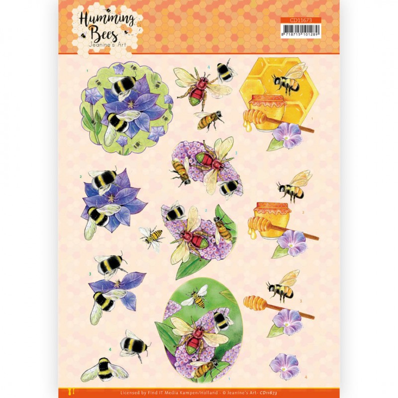 3D Cutting Sheet - Jeanine's Art - Humming Bees - Honey