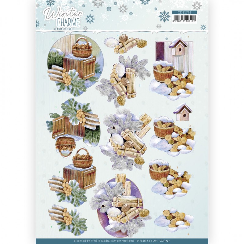 3D Cutting Sheet - Jeanine's Art - Winter Charme - Wood
