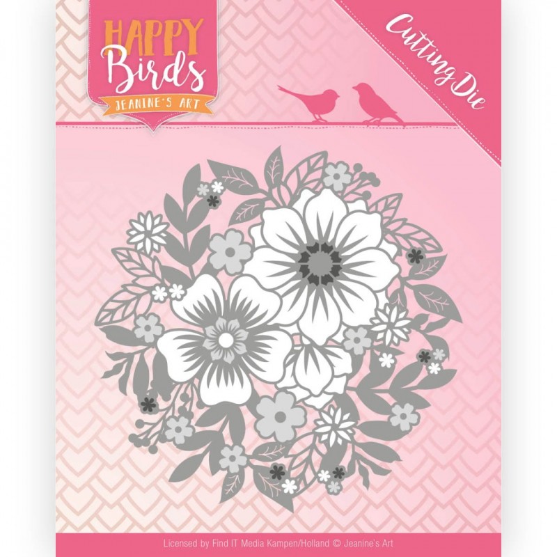 Circle of Flowers Happy Birds Cutting Die van Jeanine's Art