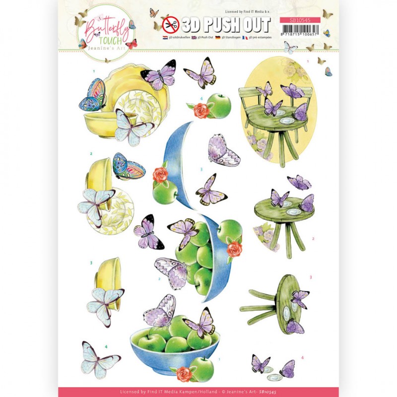 3D Push Out - Jeanine's Art - Butterfly Touch - Purple Butterfly