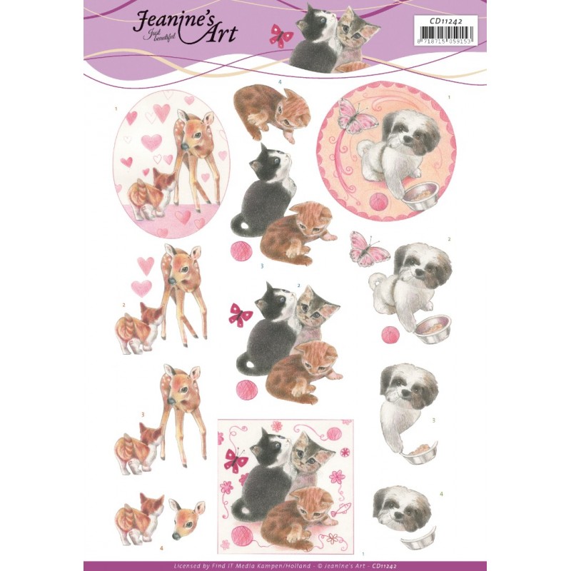 3D Cutting Sheet - Jeanine's Art - Playfull Pets