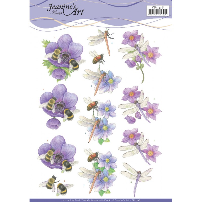3D Cutting Sheet - Jeanine's Art - Bees and Dragonflies