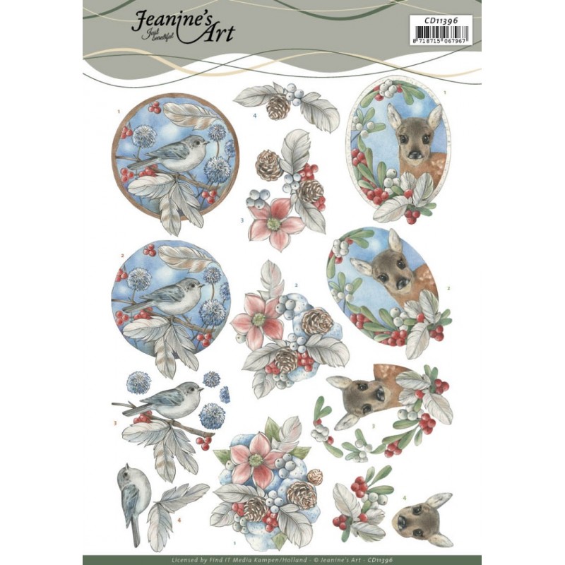 3D Cutting Sheet - Jeanine's Art - Berries and Feathers