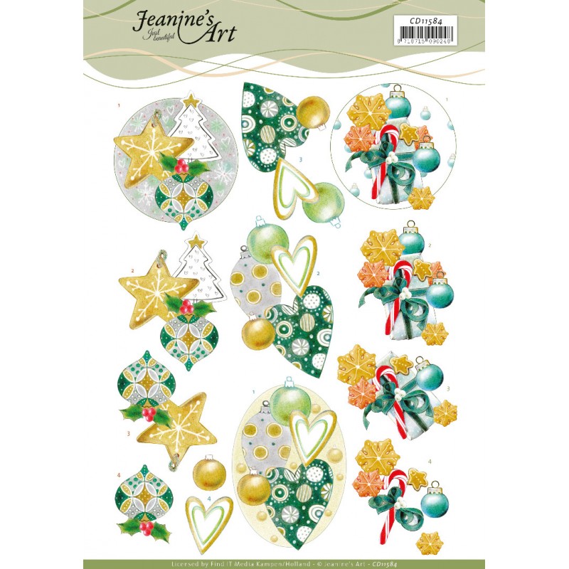 3D Cutting Sheet - Jeanine's Art - Christmas Baubles