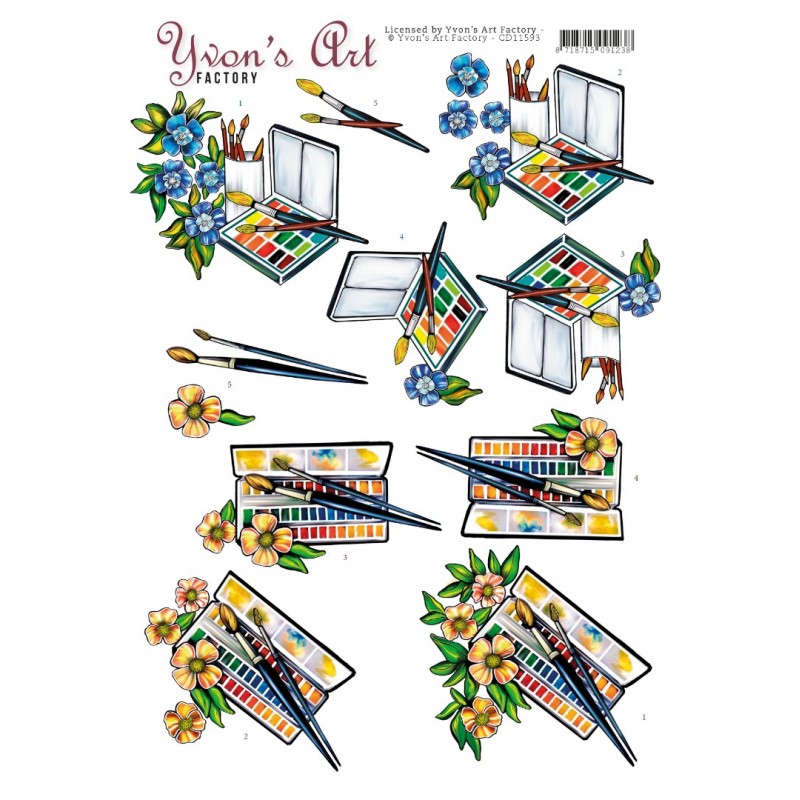 Watercolor 3D Cutting Sheet Yvon's Art Factory