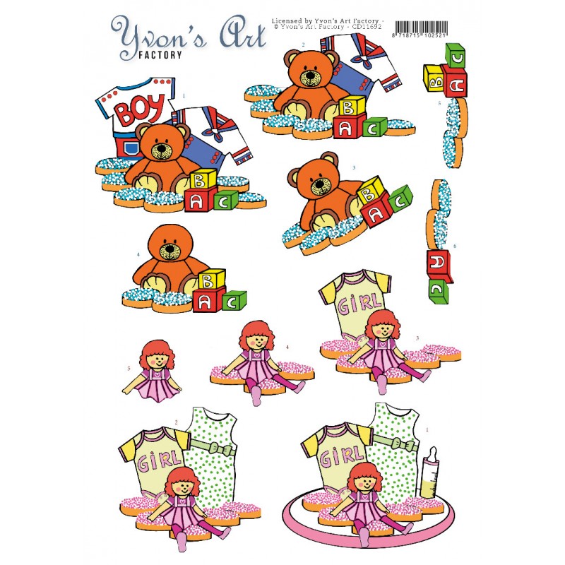 3D Cutting Sheet - Yvon's Art - Newborn Baby