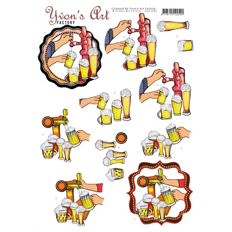 3D Cutting Sheet - Yvon's Art - Beer