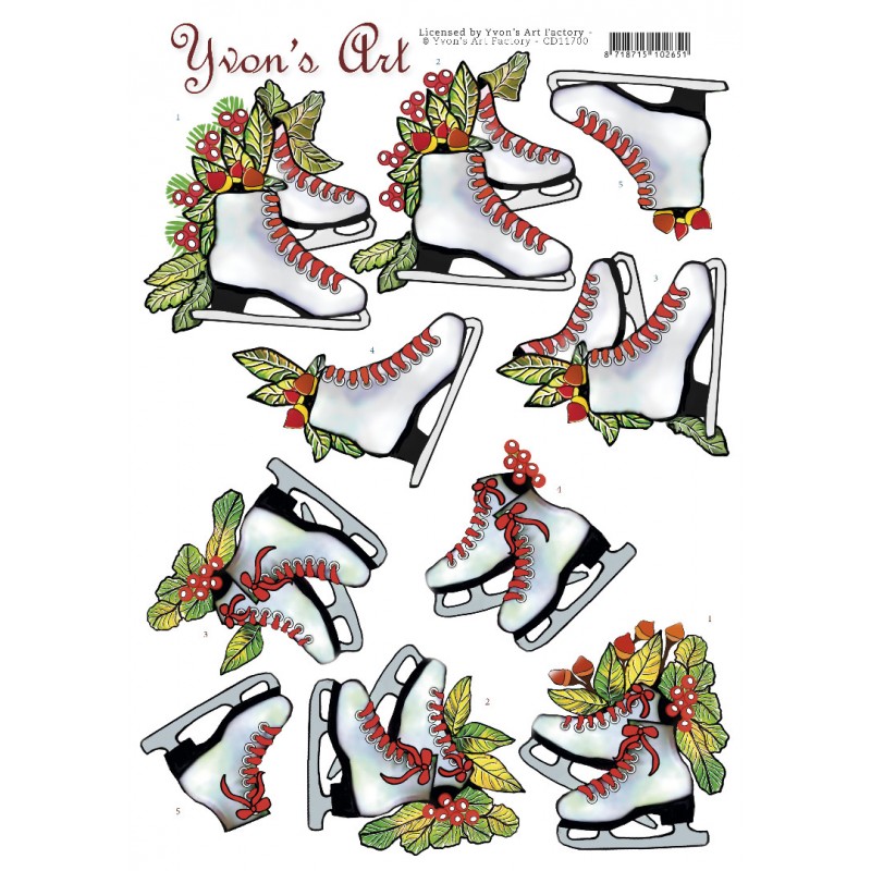 3D Cutting Sheet - Yvon's Art - Skating Fun