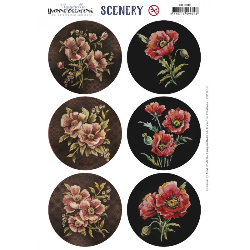 Push Out Scenery - Yvonne Creations - Aquarella - Poppies Circle