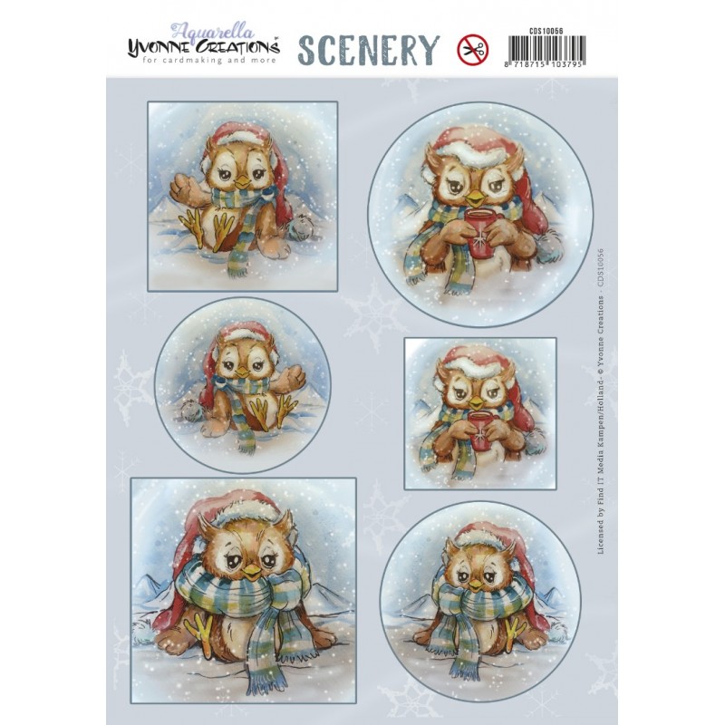 Push Out Scenery - Yvonne Creations - Aquarella - Owl