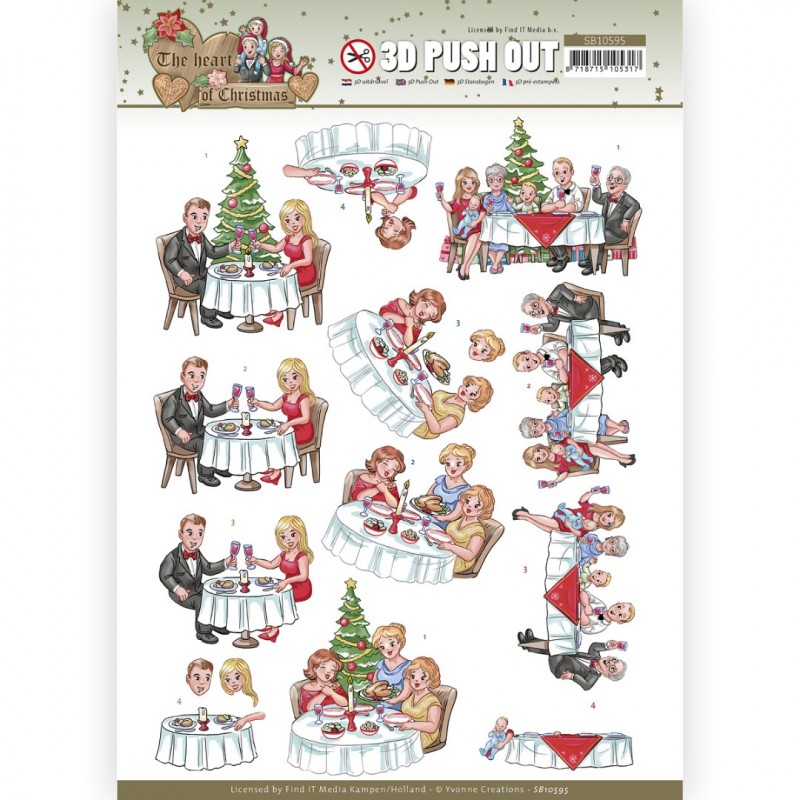 3D Push Out - Yvonne Creations - The Heart of Christmas - Dining