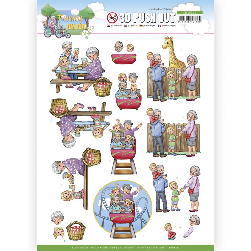3D Push Out - Yvonne Creations - Funky Day Out - Zoo