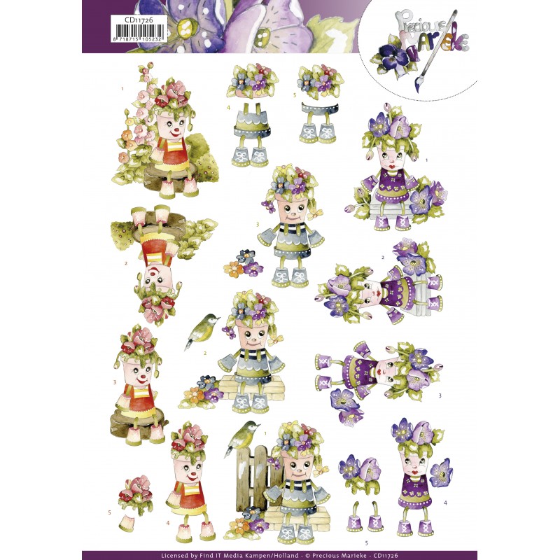 3D Cutting Sheet - Precious Marieke - Flowerpot Friends
