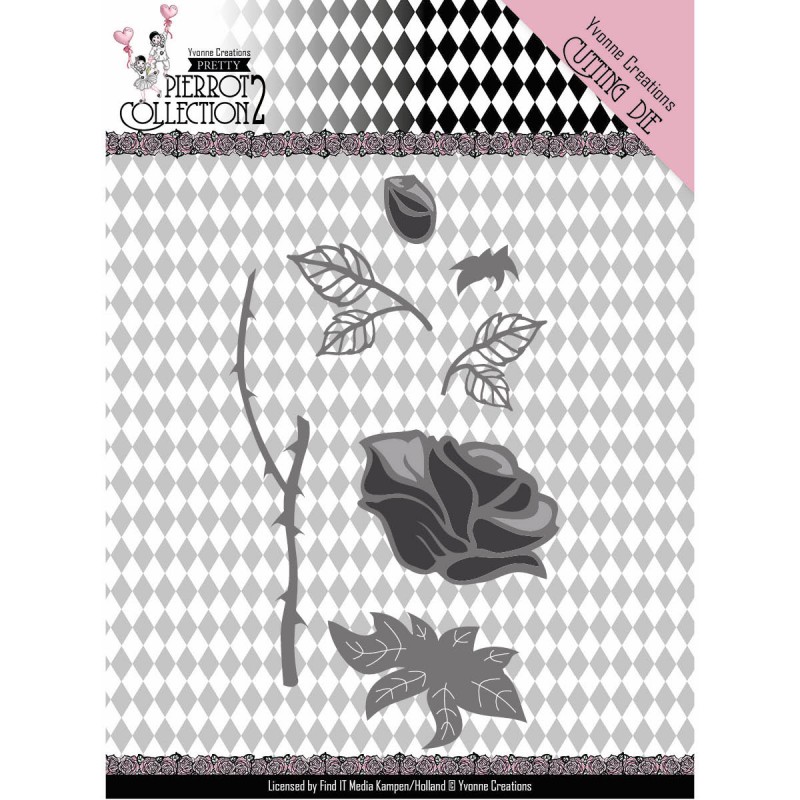 Rose - Pretty Pierrot 2 - Cut and Emboss Die - Yvonne Creations