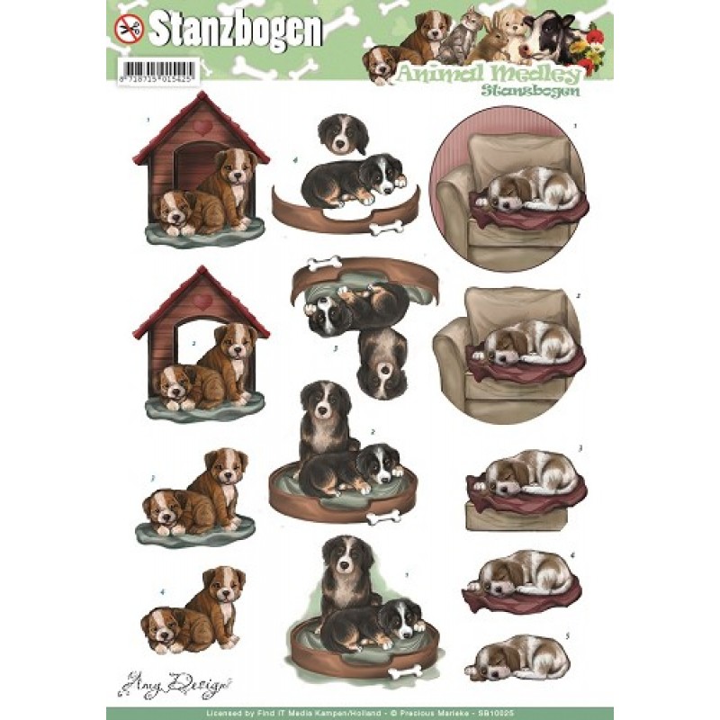 Dogs - Animal Medley 3D-Push-Out Amy Design