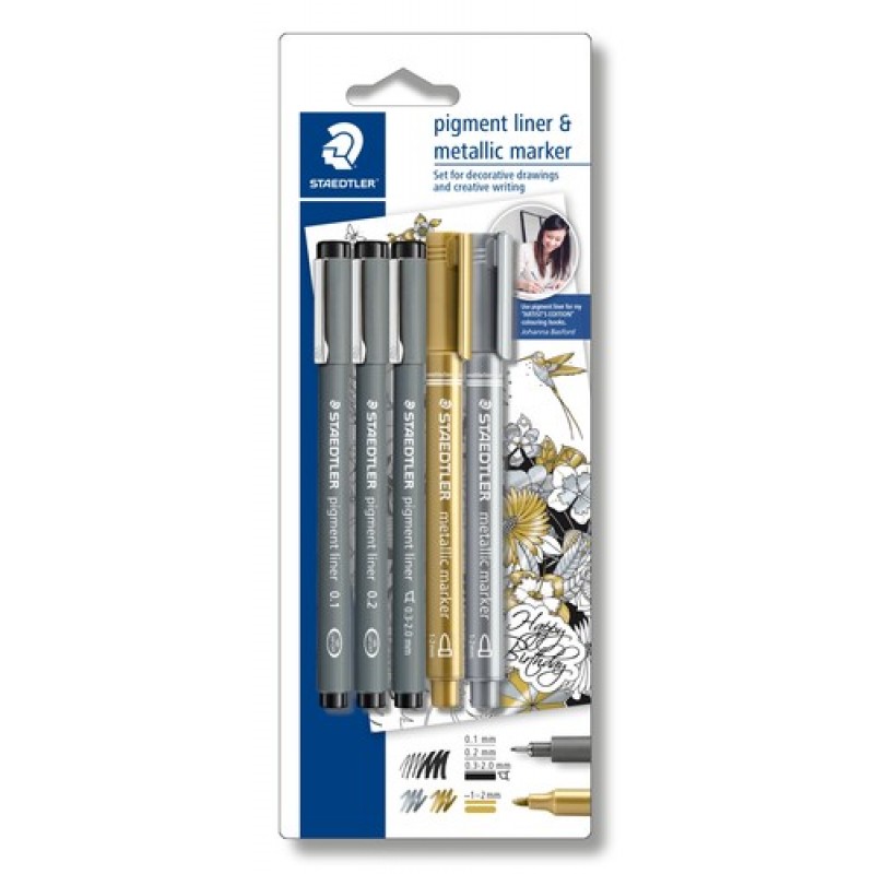 pigment fineliner - blister 3 st + 2 x 8323