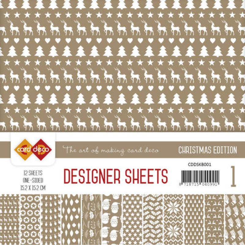 Koffiebruin Christmas Edition Designer Sheets 1 by Card Deco
