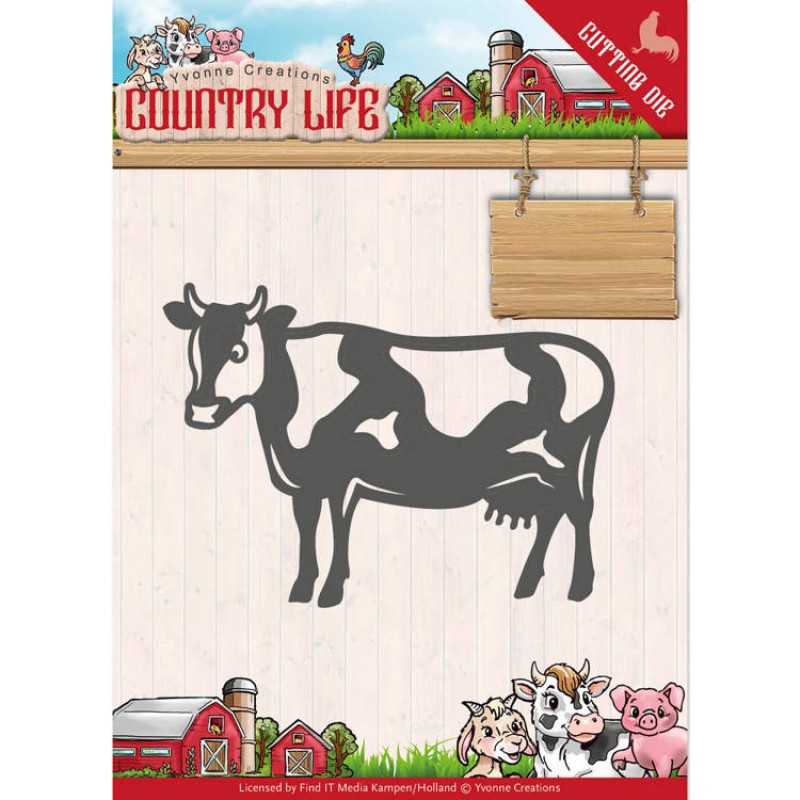 Cow - Country Life - Cut and Emboss Die - Yvonne Creations