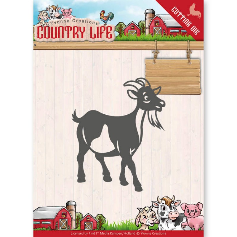 Goat - Country Life - Cut and Emboss Die - Yvonne Creations