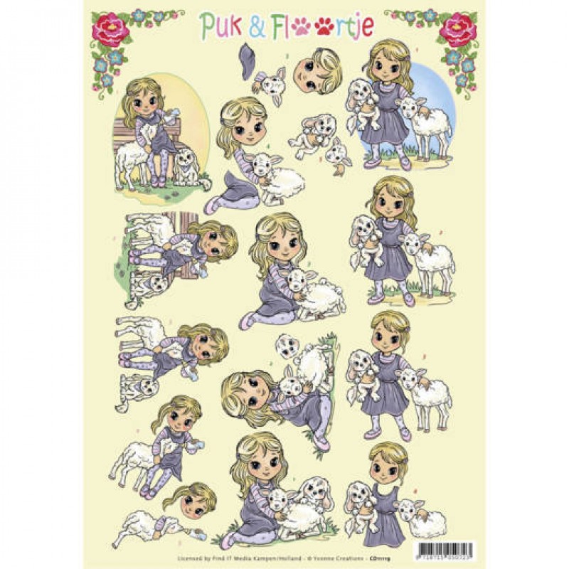 Spring - Puk en Floortje 3D-Knipvel Yvonne Creations