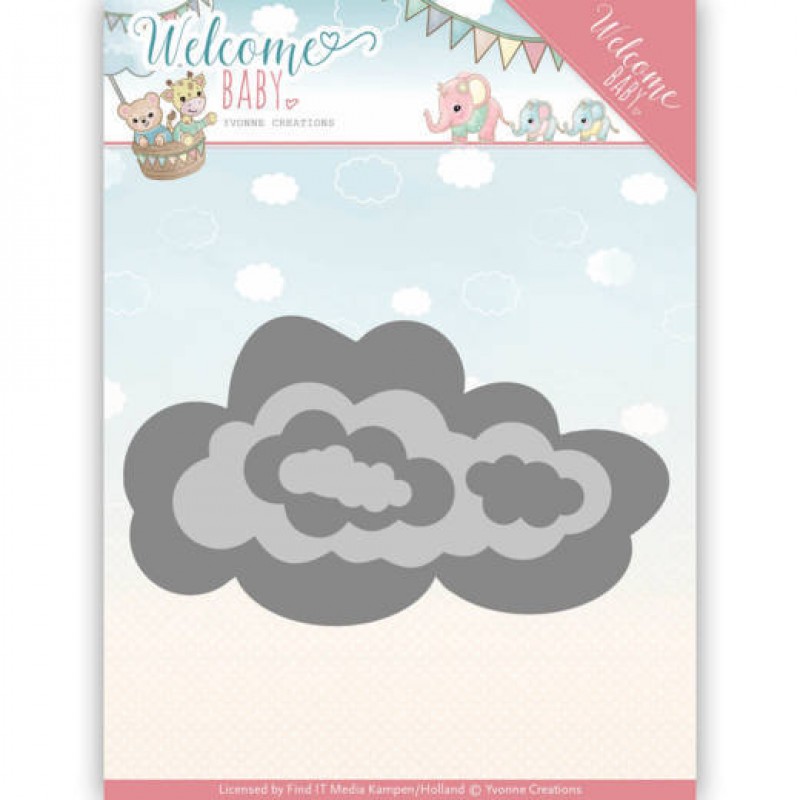Nesting Clouds - Welcome Baby - Cut and Emboss Die - Yvonne Creations