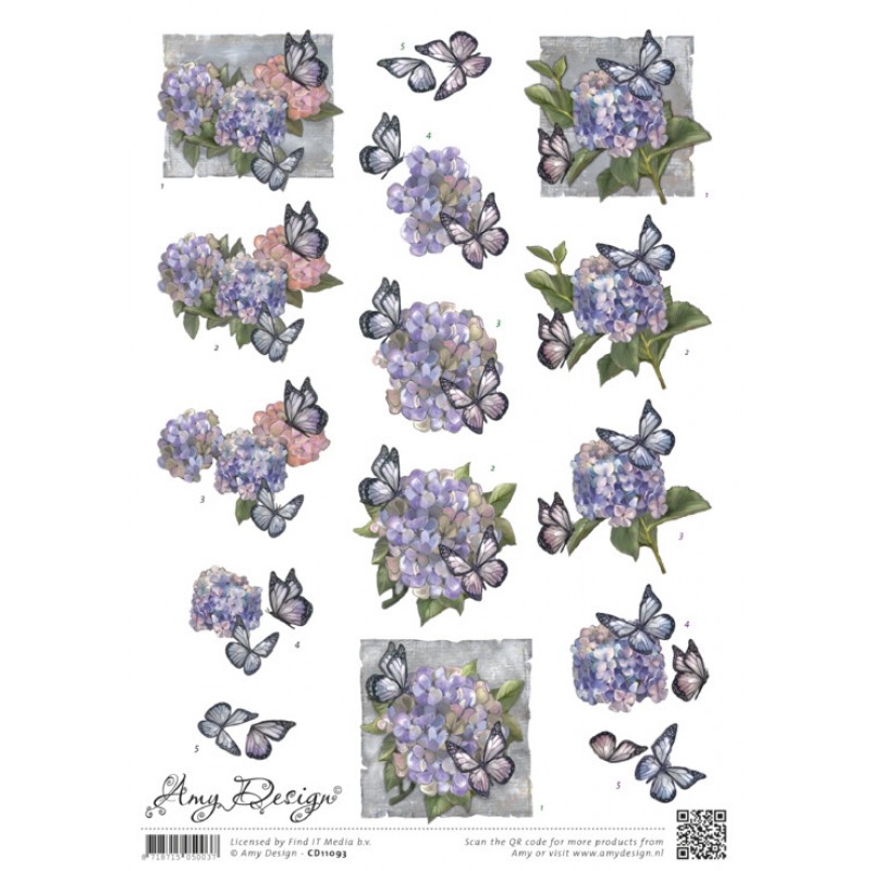 Hortensias 3D-Knipvel Amy Design