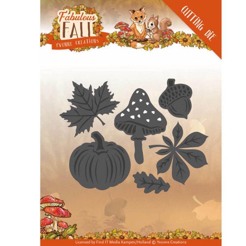 Autumn Leaves - Fabulous Fall -  Cut and Emboss Die - Yvonne Creations