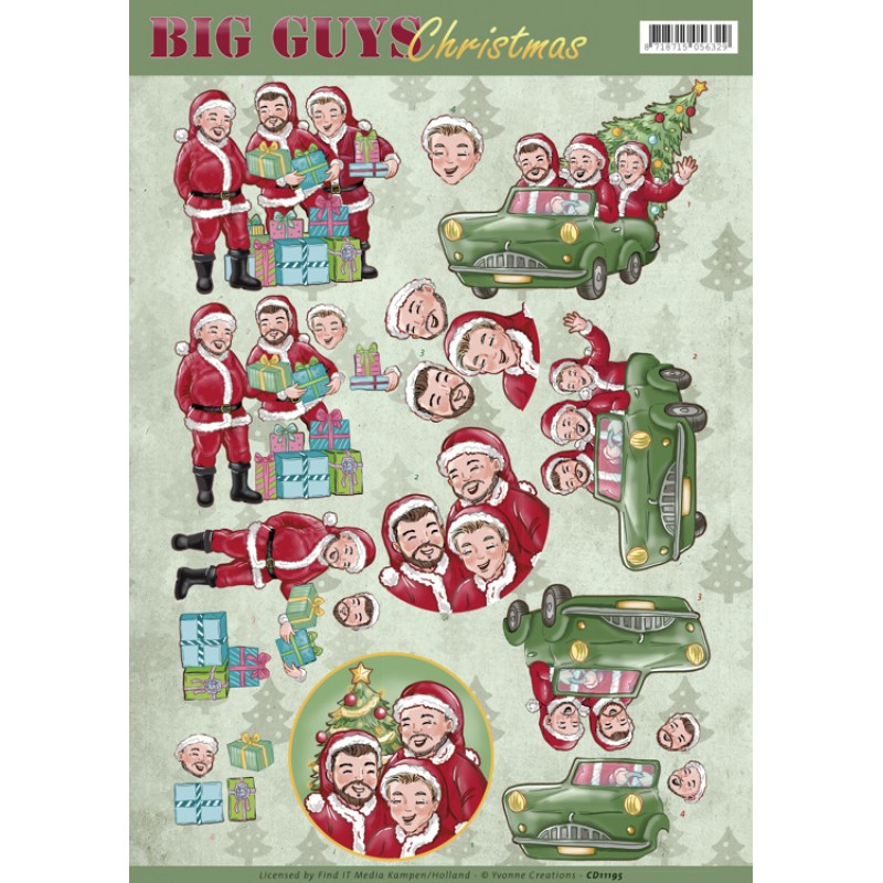 Santa's - Big Guys Christmas 3D-Knipvel Yvonne Creations