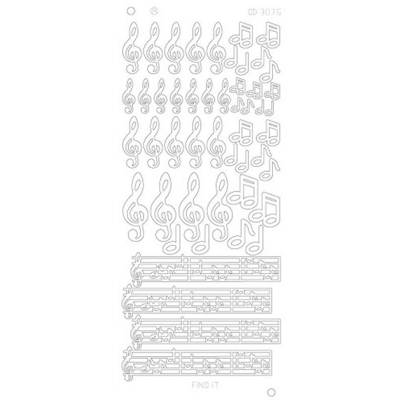 Music Notes Platinum - Silver