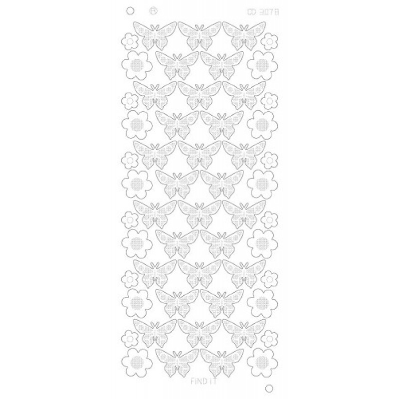 Flowers Butterflies Platinum - Zilver