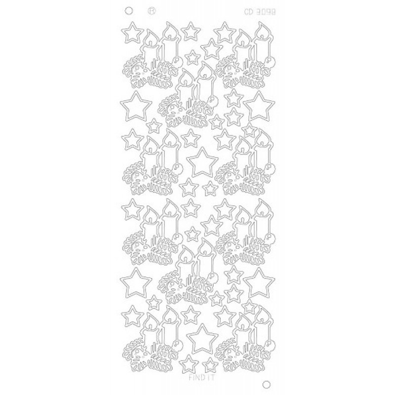 X-mas candles Platinum - Zilver