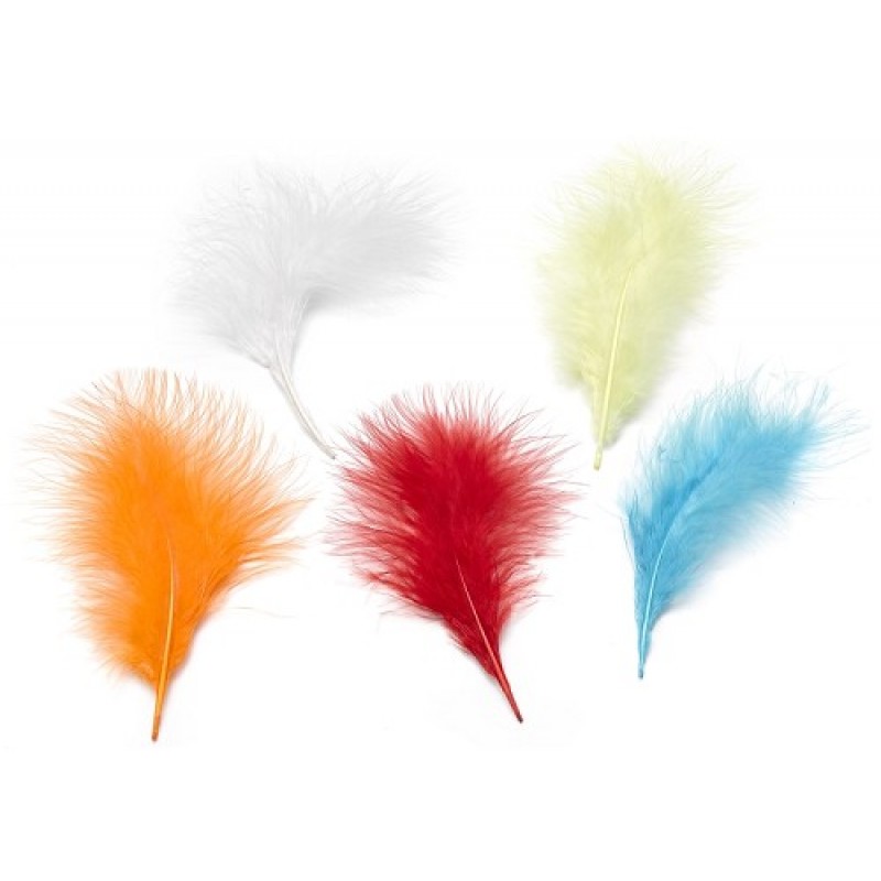 Marabou feathers, orange, bag with 10 pcs