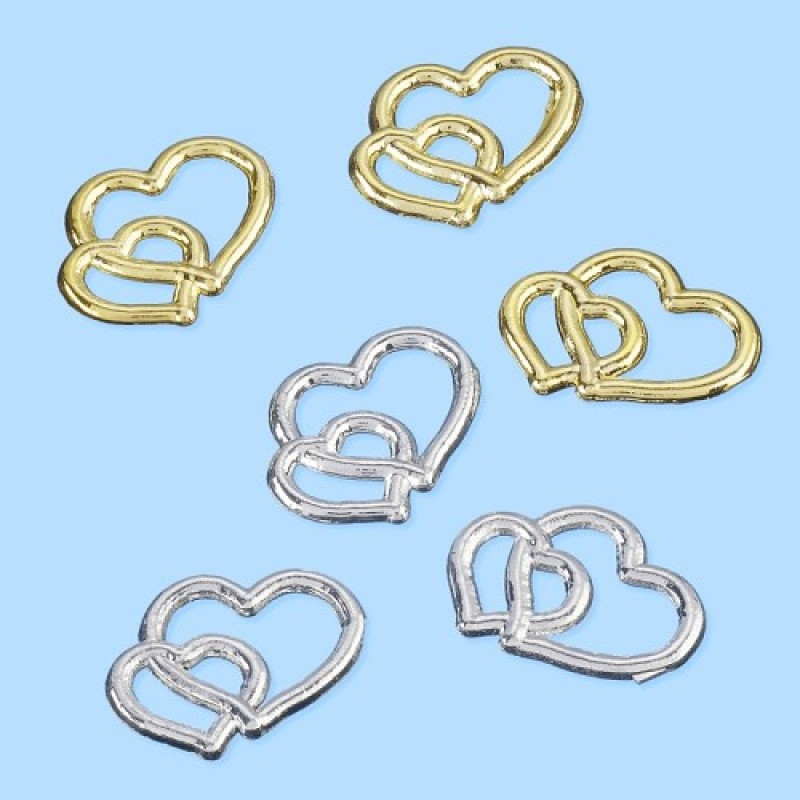 CREApop® Hearts to disperse, silver, ca. 1,5 cm, bag with 50 pcs