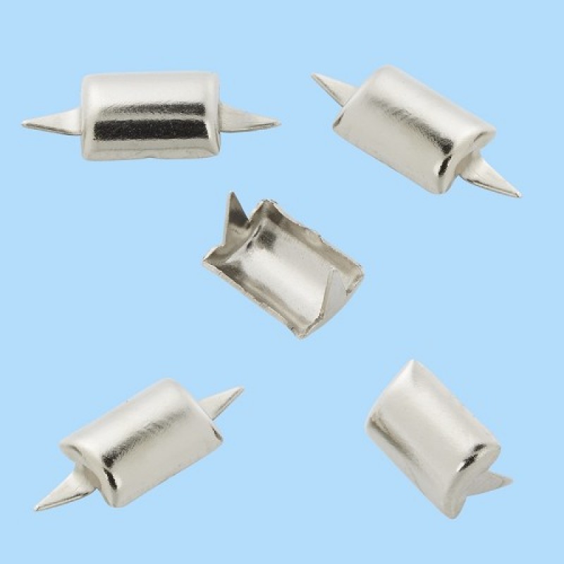 Rivets décoratifs X, sachet avec 20 pcs, 7 x 5 mm, zinc, sans nickel, argent