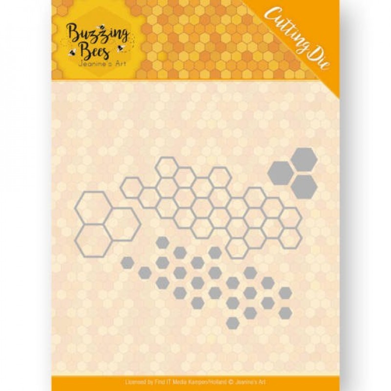 Waben Sechskant - Buzzing Bees - Stanz- und Prägeschablone von Jeanines Art 