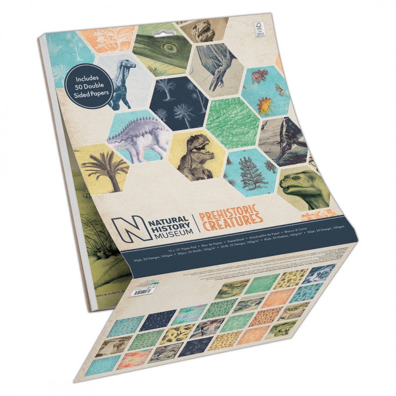 12 x 12" Paper Pad (50pk) - Prehistoric Creatures