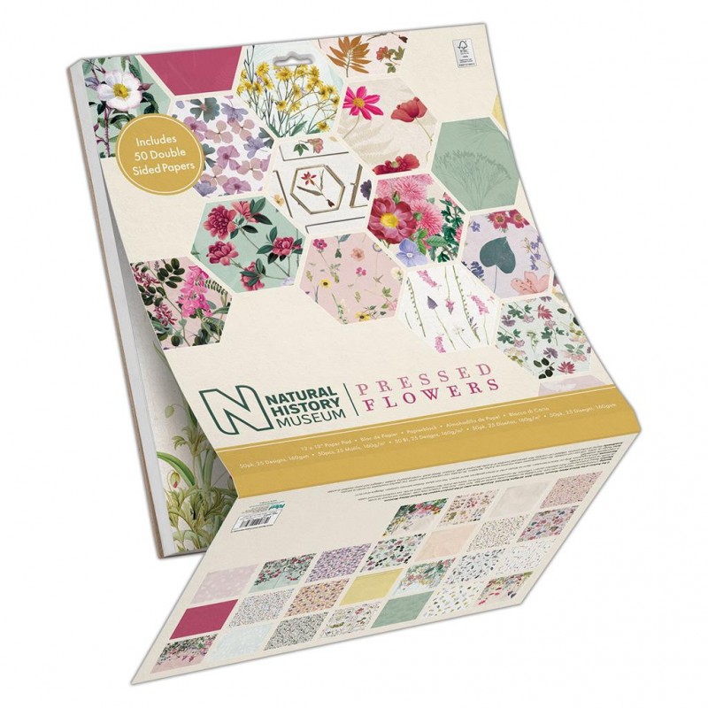 12 x 12" Paper Pad (50pk) - Pressed Flowers
