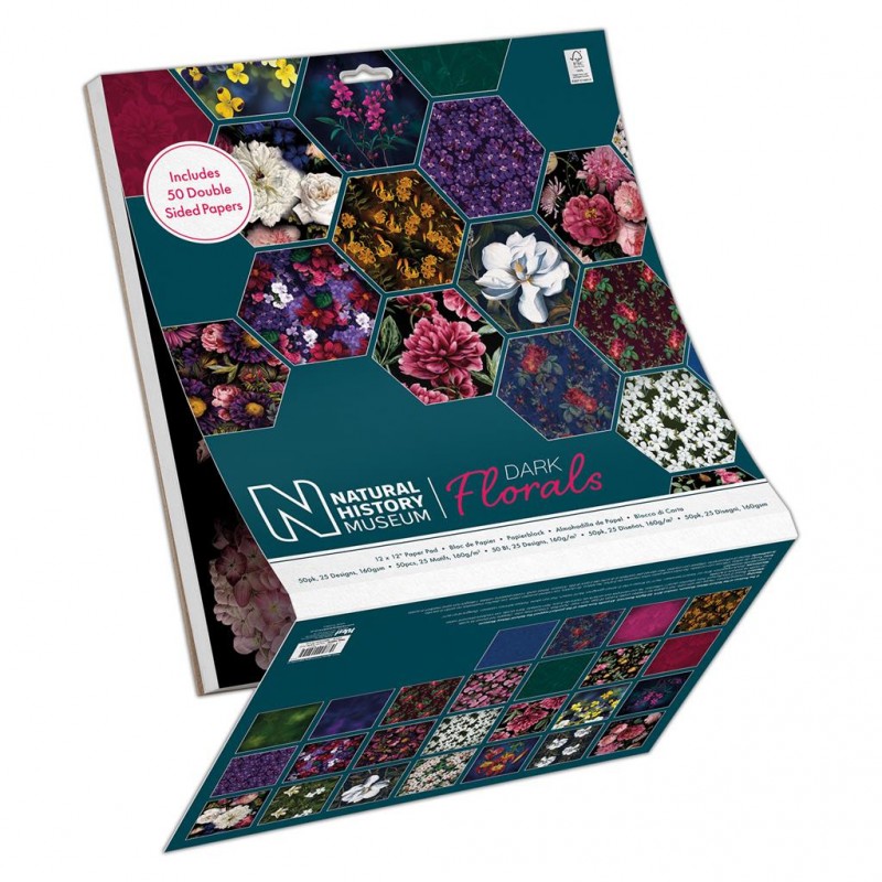 12 x 12" Paper Pad (50pk) - Dark Florals