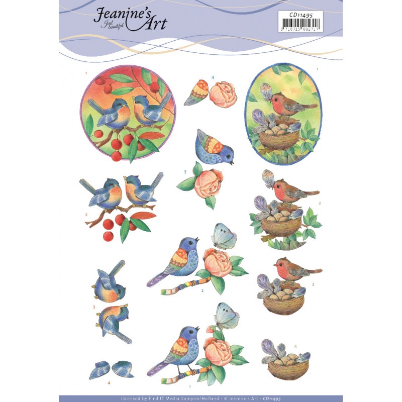 3D Cutting Sheet - Jeanine's Art - Blue Birds